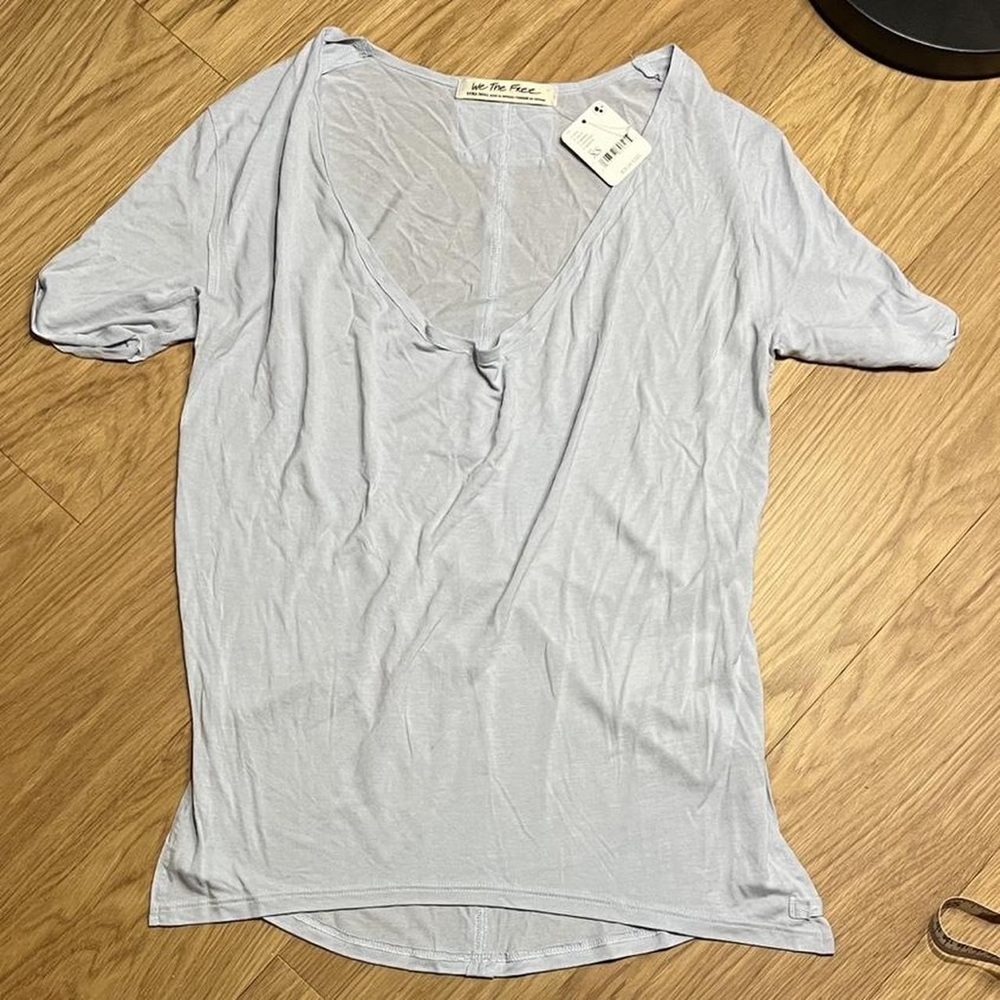 We The Free Soft Sky Blue V-Neck Tee
